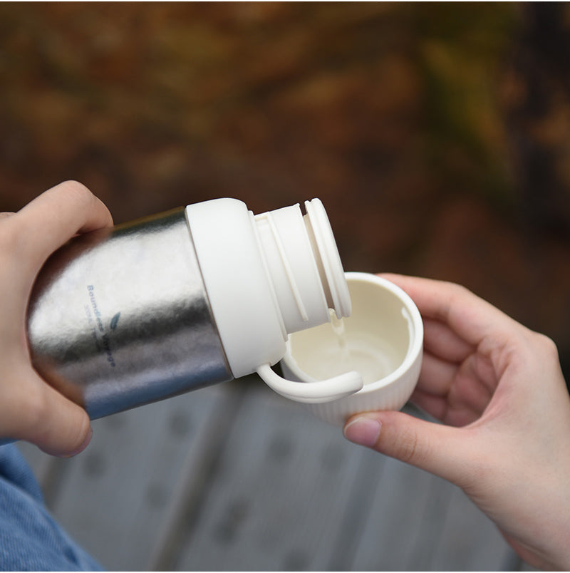 Boundless Voyage Titanium 300ml Vacuum Water Bottle Double-Walled Lightweight Coffee Bottle Leak-Proof Sport Bottle for Travel Outdoor Office