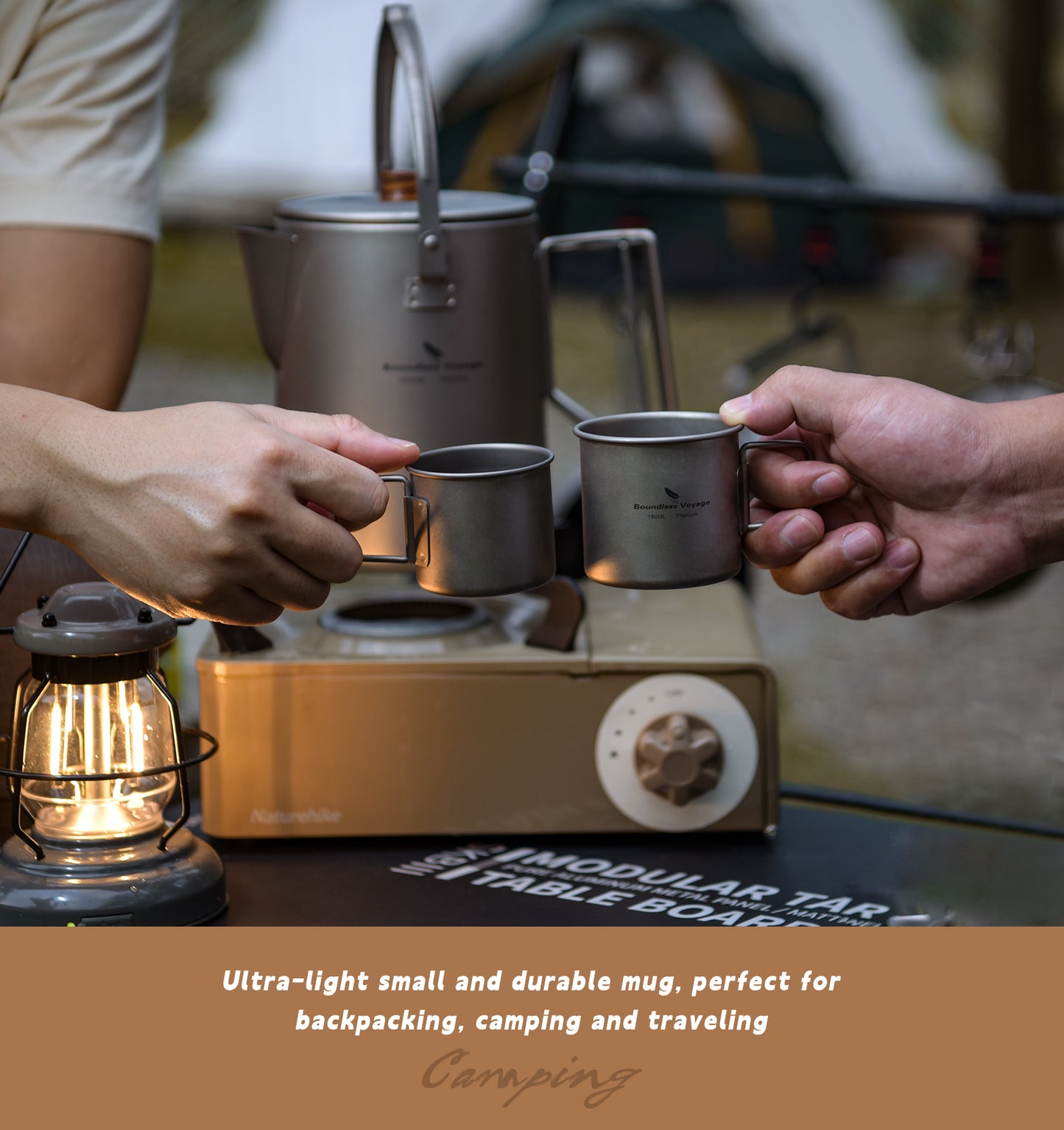 Boundless Voyage Outdoor Titanium Coffee Pot Cup Set 1500ML/250ML/500ML Water Kettle Mug With Folding Handle for Outdoors Camping Home