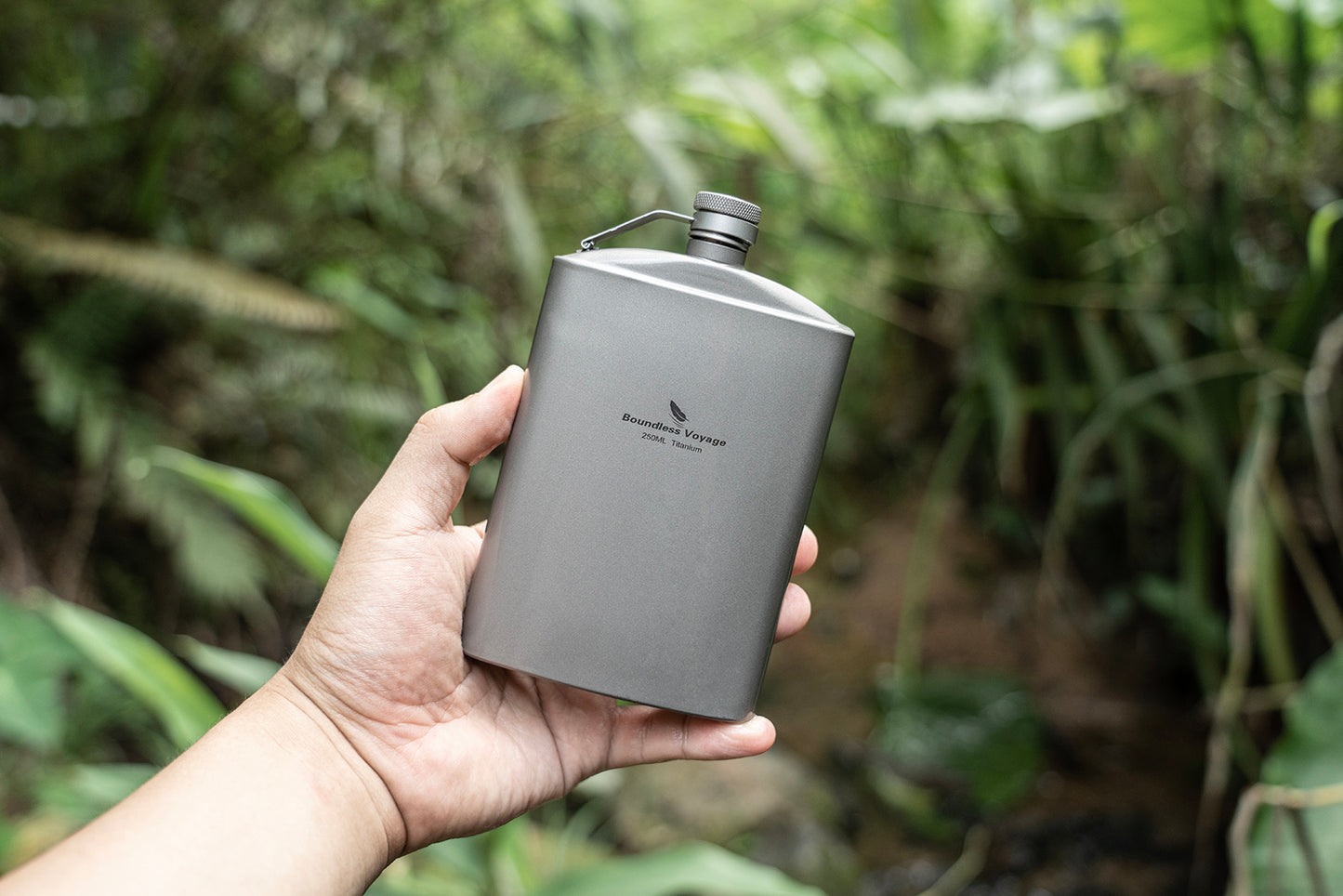 Boundless Voyage 250ml Titanium Flask with Carry Bag – Ultralight 8.5oz Pocket Liquor Bottle, Pure TA1 Titanium Hip Flask, Leakproof Travel Flask for Camping, Hiking & Gifts