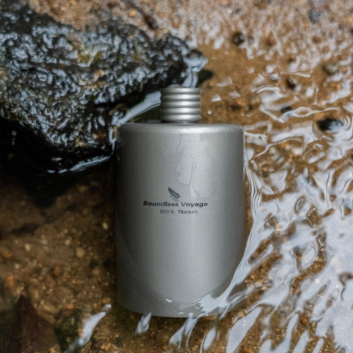 Boundless Voyage 200ml Titanium Pocket Flagon – Ultralight Portable Hip Flask for Camping, Hiking, Travel & Outdoor Adventures