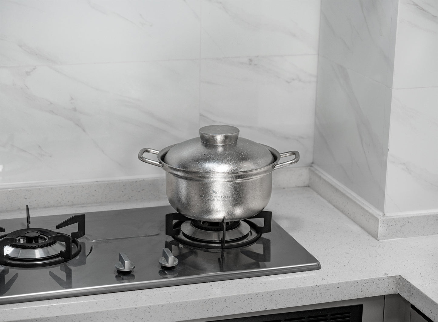 Boundless Voyage 3.5L Titanium Cooking Pot – Heavy-Duty Thick-Wall Stock Pot with Vented Lid for Home Kitchen & Outdoor Cooking