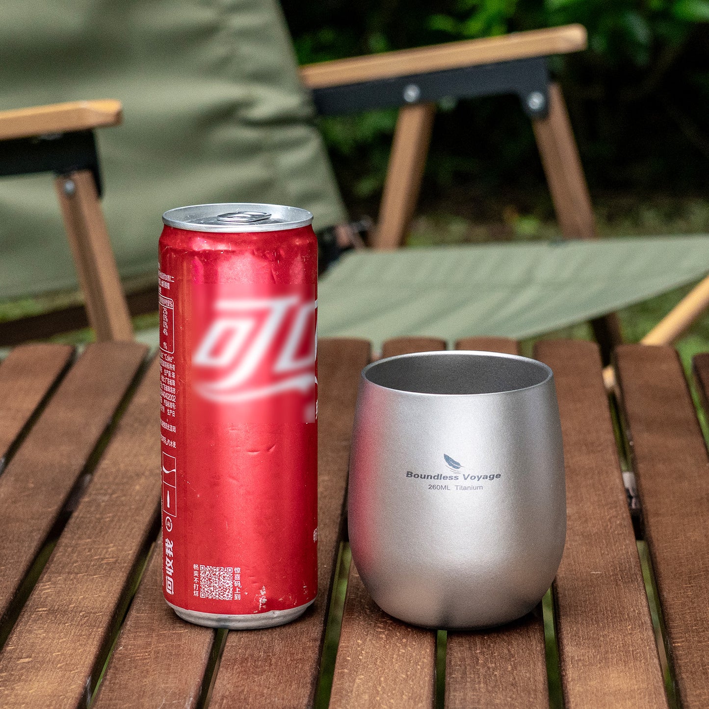 Boundless Voyage Titanium Double-Wall Cup – Ultralight TA1 Camping Coffee Mug for Travel, Hiking & Outdoor Use