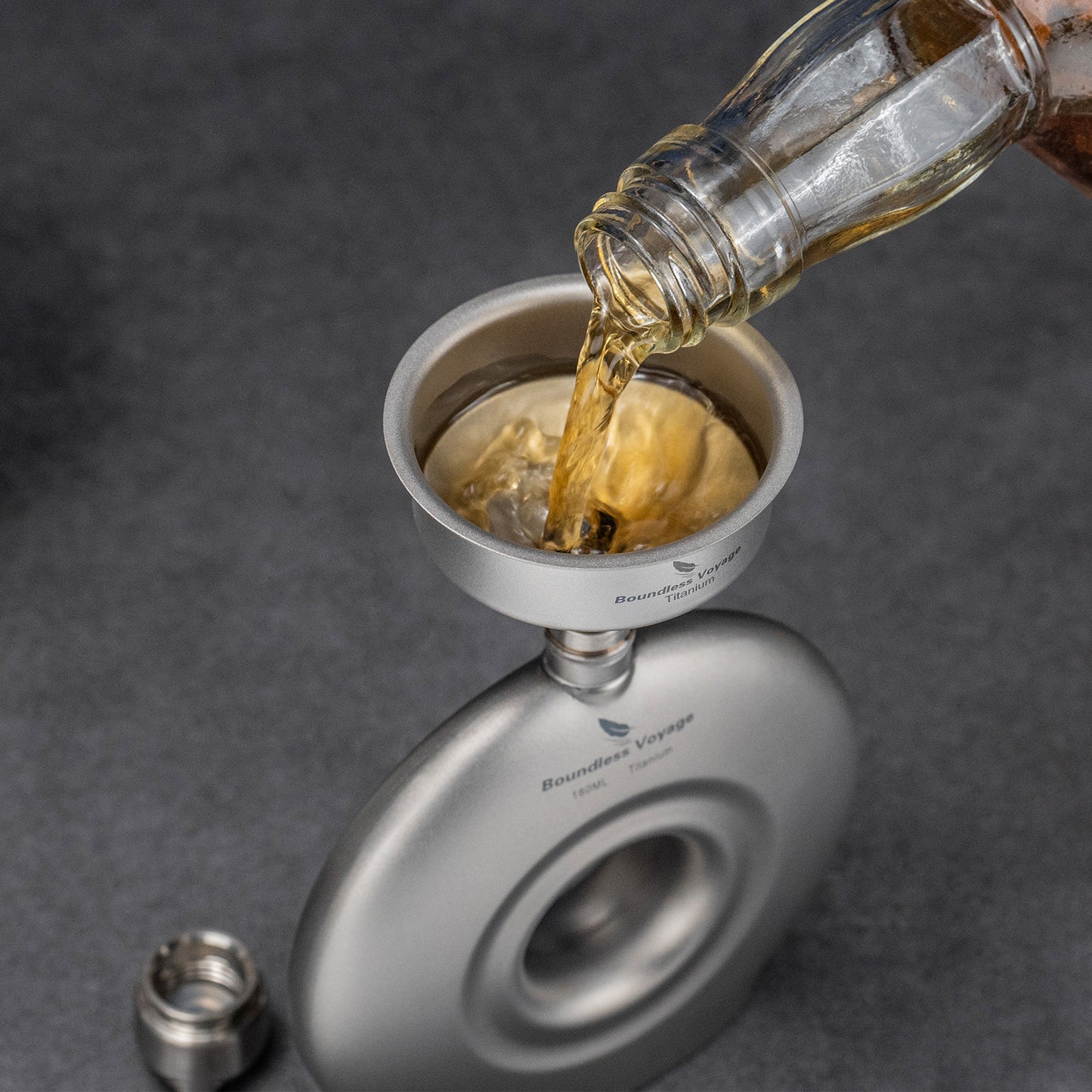 Boundless Voyage Ultralight Titanium Funnel | Food-Grade Portable Pouring Tool for Hip Flasks & Water Bottles | Mini Liquid & Powder Filter for Camping, Travel & Home Use