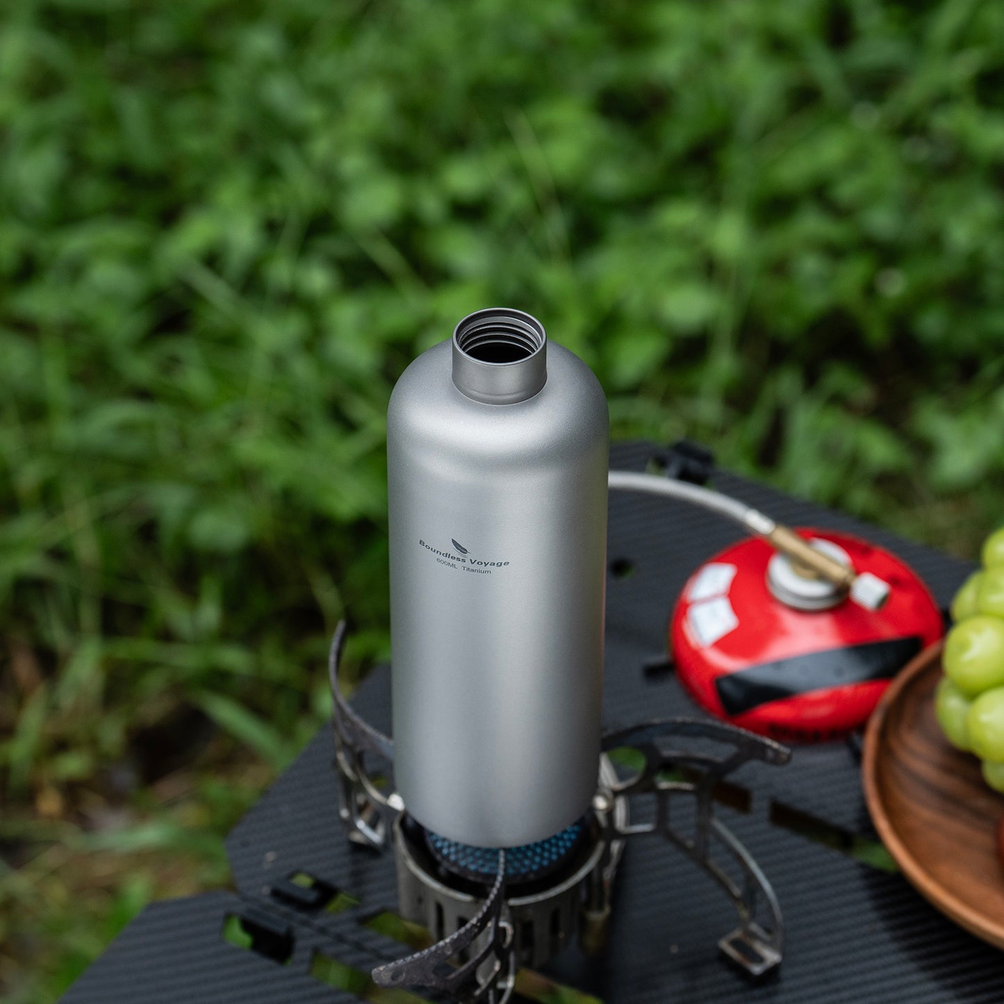 Boundless Voyage Titanium Water Bottle 600ml Ultralight Leak-Proof Lid, Durable & Corrosion Resistant, for Hiking, Camping, Travel & Everyday Use