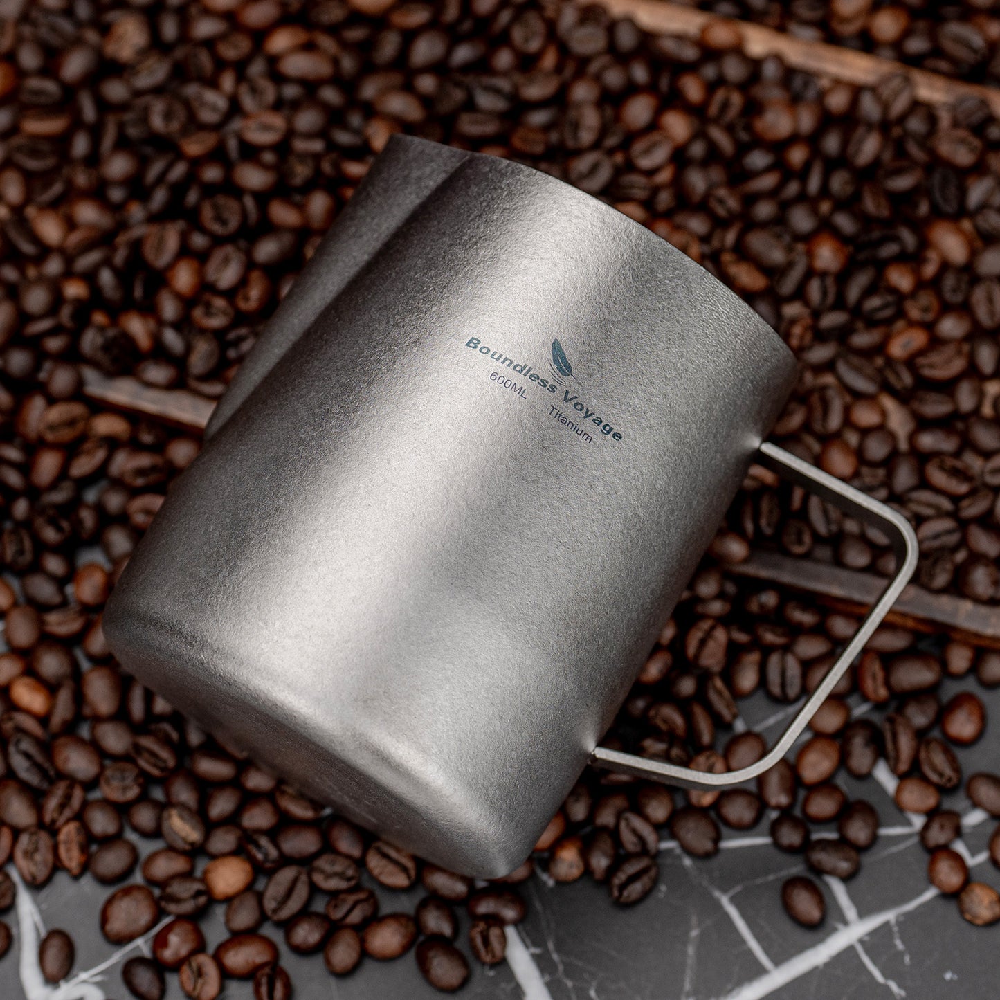 Boundless Voyage Titanium Espresso Steaming Pitcher – Milk Frother Cup with Round Spout for Barista Latte Art & Coffee