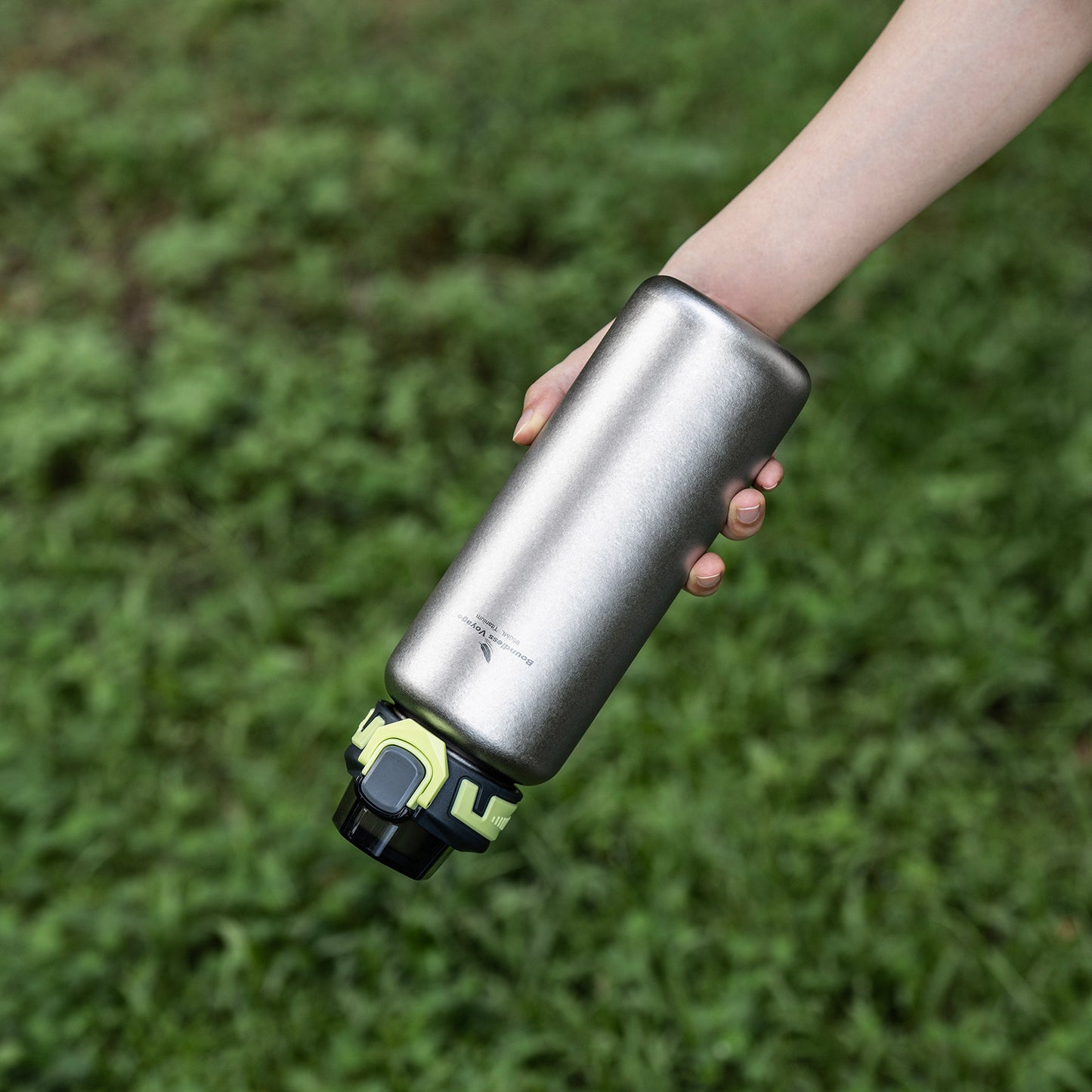 Boundless Voyage 950ml Titanium Water Bottle with Lids – TA1 Ultralight Wide Mouth Canteen for Hiking, Camping & Travel