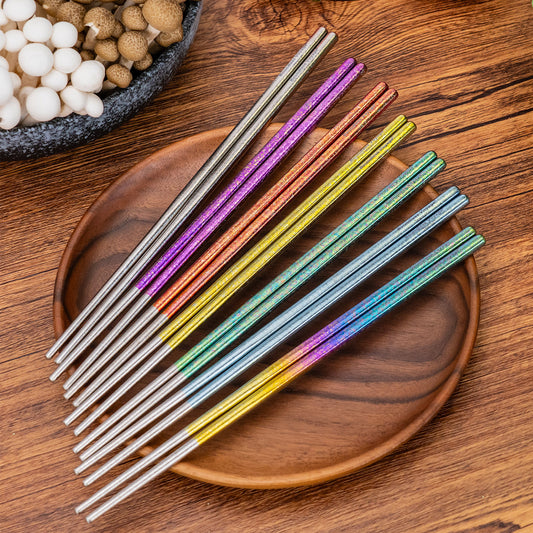 Boundless Voyage Titanium Chopsticks 22.5cm – Ultralight Reusable Colorful Chopsticks with Carry Bag for Travel, Camping & Everyday Use