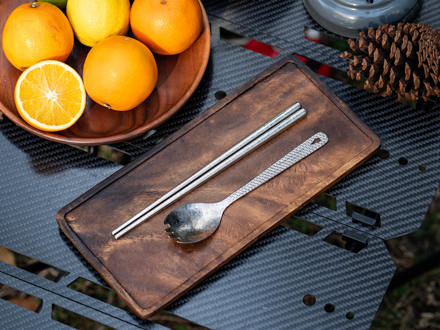 Boundless Voyage Titanium Chopsticks & Spork Set | Ultralight 2-in-1 Camping Cutlery | Non-Coated & Dishwasher Safe