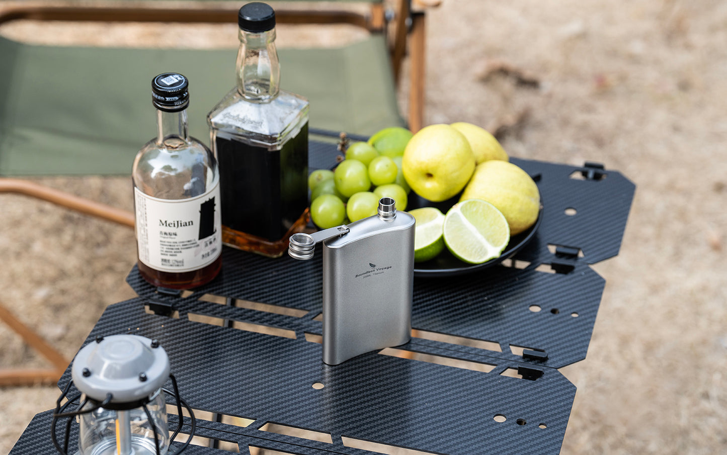 Boundless Voyage 200ml Titanium Flask – Ultralight & Durable Liquor Bottle for Whiskey, Vodka, Wine – Odorless Camping & Hiking Gear