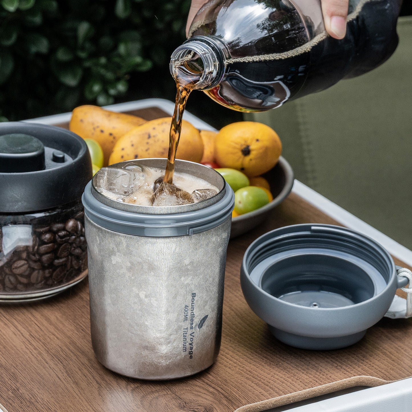 Boundless Voyage Titanium Vacuum Insulated Travel Mug – Spill-Proof Thermos Cup with Lid for Hot & Cold Coffee, Tea, Beer