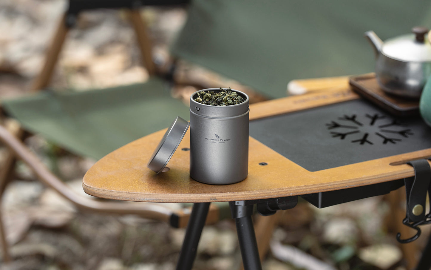Boundless Voyage TA1 Titanium Tea Caddy Canister – Ultralight Portable Airtight Storage Container for Loose Tea, Coffee, Spices, Beans & Sugar