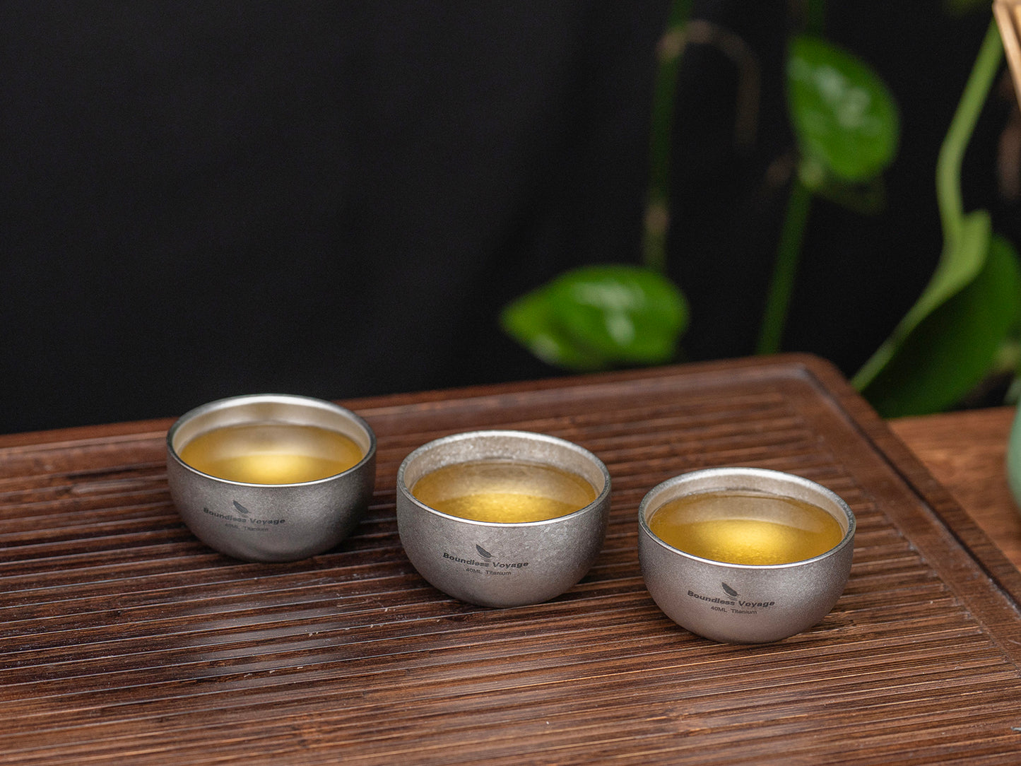 Boundless Voyage 40ml Titanium Double-Walled Sake Cup | 18g Ultralight Mini Tea & Coffee Mug | Anti-Scald Insulated Tasting Cup for Camping