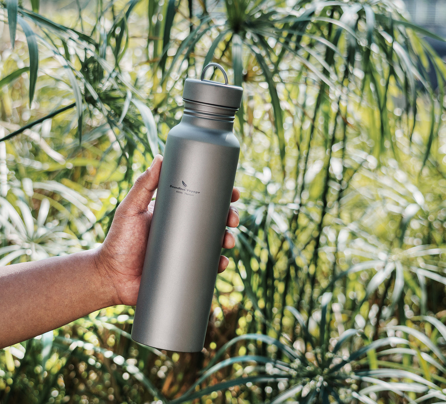 Boundless Voyage 800ml Pure Titanium Water Bottle with Titanium Lid | 27oz Ultralight Plastic-Free Sports Flask | Leakproof & Non-Toxic Metal Canteen for Cycling, Hiking & EDC