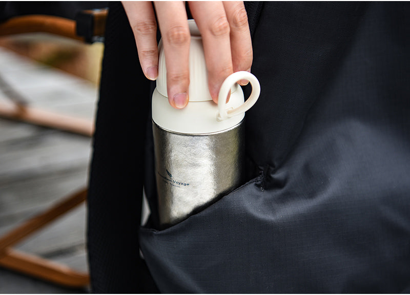 Boundless Voyage Titanium 300ml Vacuum Water Bottle Double-Walled Lightweight Coffee Bottle Leak-Proof Sport Bottle for Travel Outdoor Office