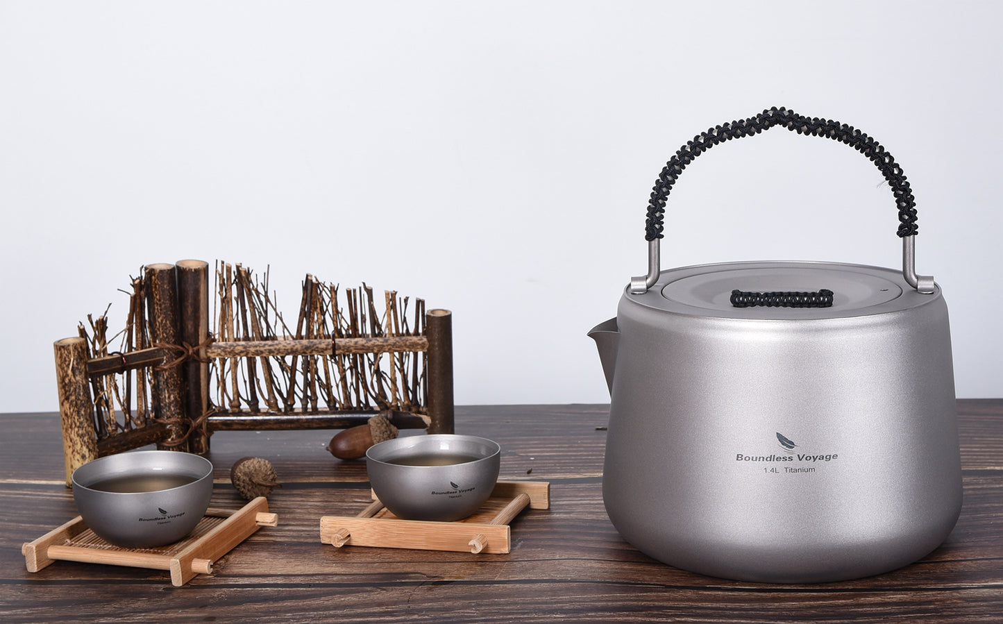 Boundless Voyage 1.4L Ultralight Titanium Kettle with Filter | Anti-Scald Handle & Lid | Perfect for Camping, Hiking, Tea & Coffee