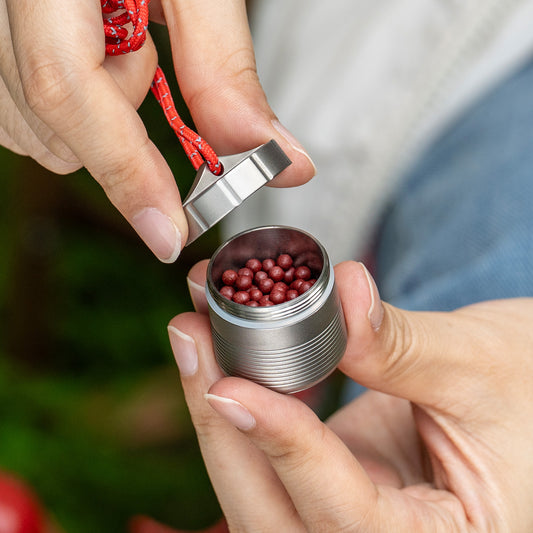 Boundless Voyage Titanium Pill Container – Waterproof Airtight Pill Box with Lanyard for Travel, EDC & Daily Use