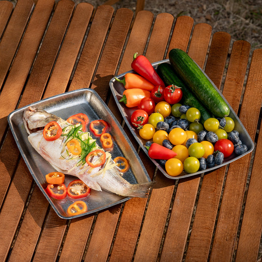Boundless Voyage 27.7cm Titanium Square Plate | 186g Ultralight Camping Dinner Tray | Heat-Resistant & Dishwasher Safe Outdoor Tableware
