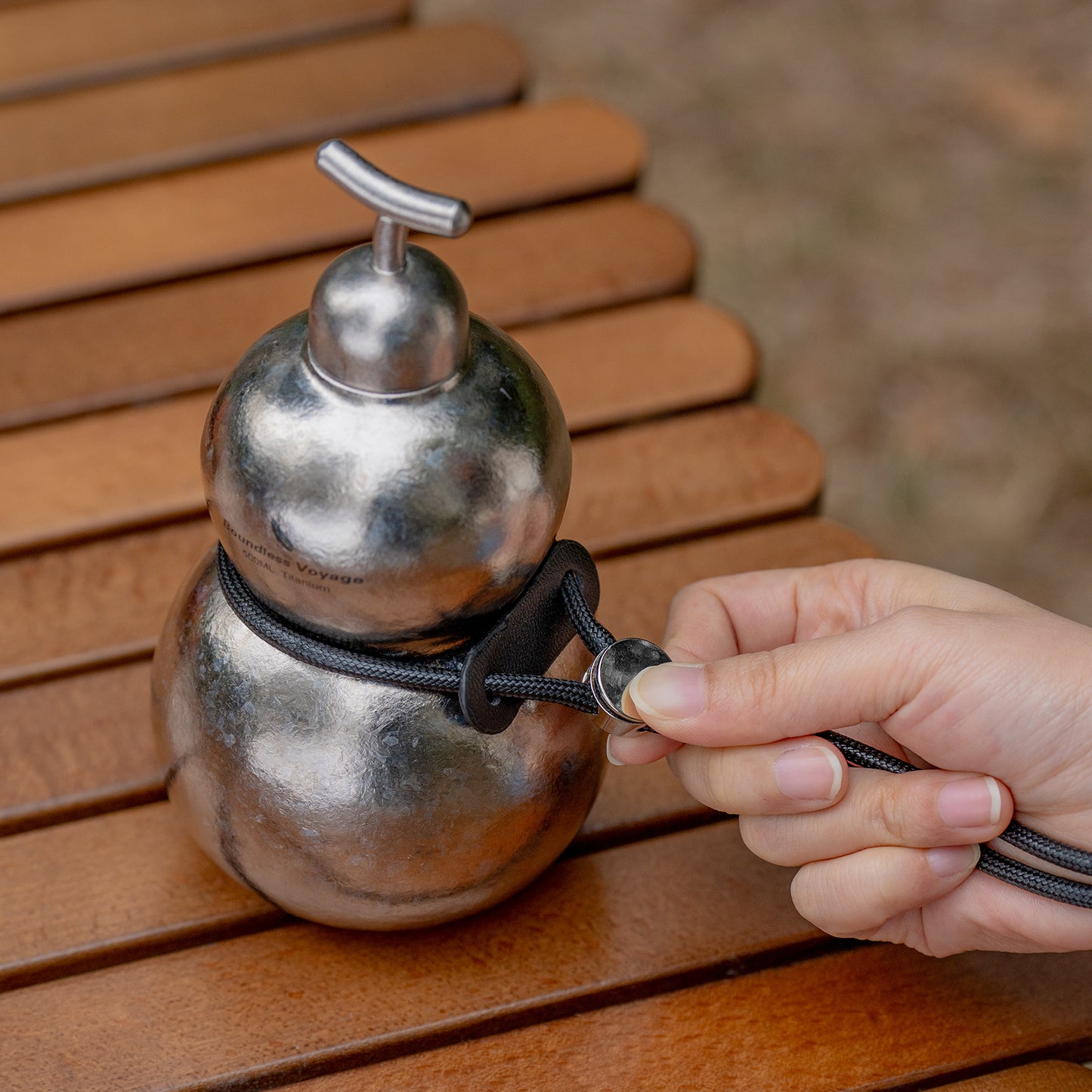 Boundless Voyage Premium Titanium Gourd Flask  | 500ml Crystallized Ice-Texture Canteen | Ultralight & Rustproof Alcohol Drinkware for Hiking & Camping