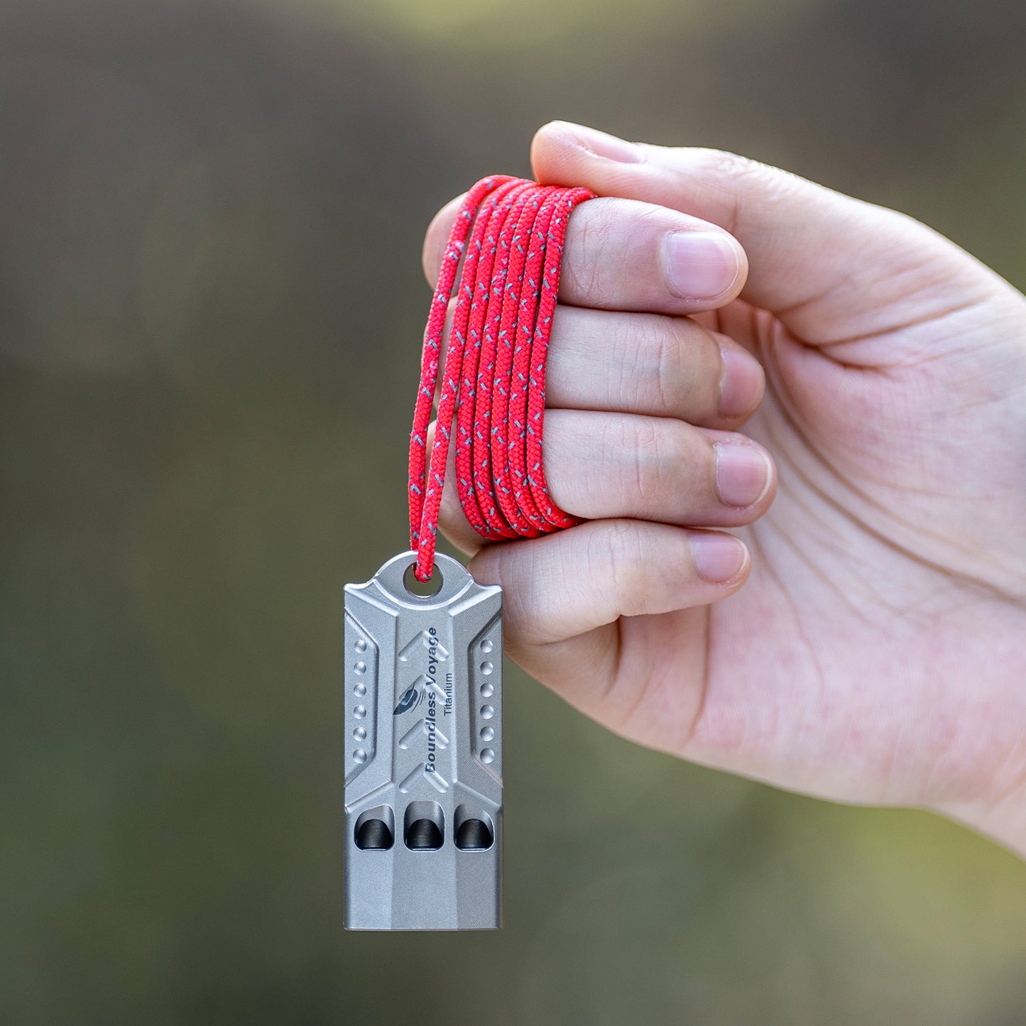 Boundless Voyage Titanium Emergency Whistle – Loud Safety Whistle with Lanyard for Camping, Hiking, Sports & EDC