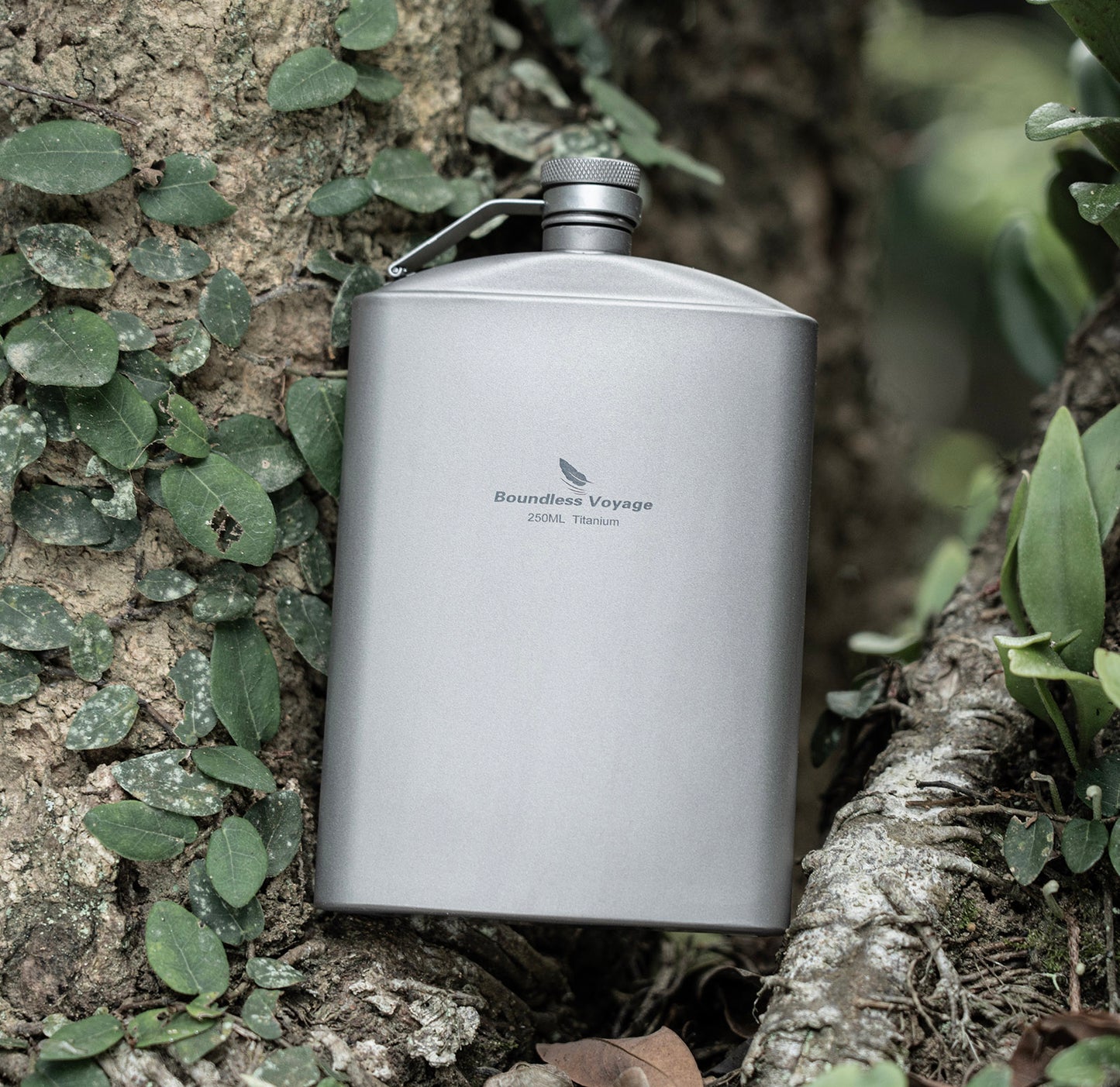 Boundless Voyage 250ml Titanium Flask with Carry Bag – Ultralight 8.5oz Pocket Liquor Bottle, Pure TA1 Titanium Hip Flask, Leakproof Travel Flask for Camping, Hiking & Gifts