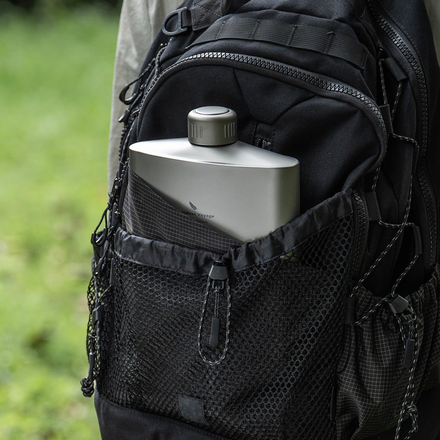 Boundless Voyage Titanium Water Bottle 1.4L – Leak-Proof Anti-Slip Cap, Ultra-Lightweight & Durable, Ideal for Camping, Hiking & Everyday Use