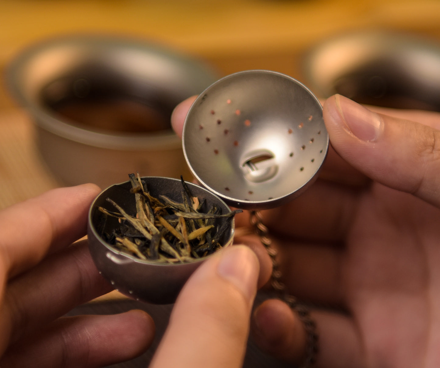 Boundless Voyage 10g Ultralight Titanium Tea Ball Infuser | Extra Fine Mesh Tea Steeper with Extended Chain | Rust-Proof Portable Filter for Loose Leaf Tea