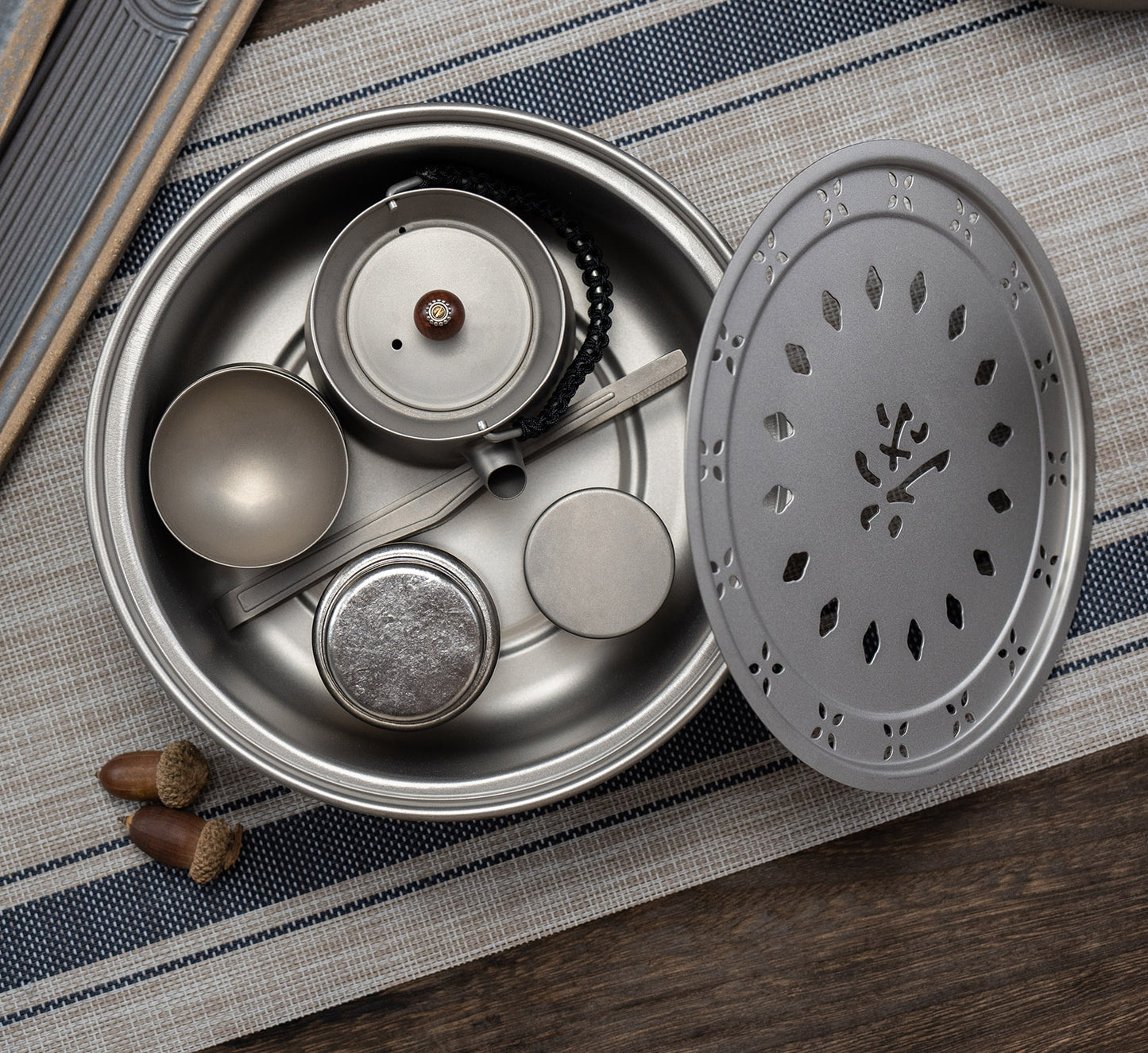 Boundless Voyage Titanium Tea Tray – Portable Gongfu Tea Board for Outdoor Tea Brewing, Camping, Travel & Car Tea Setup