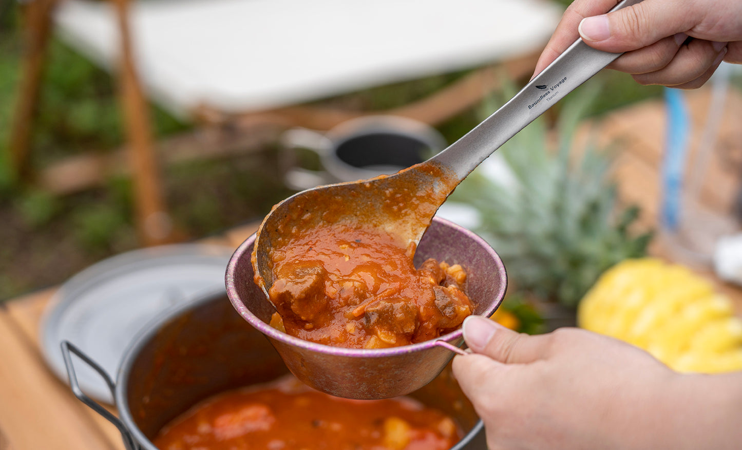 Boundless Voyage Titanium Serving Spoon 21.5cm – Large Ultralight Cooking Spoon for Camping, Outdoor Kitchen & Food Serving