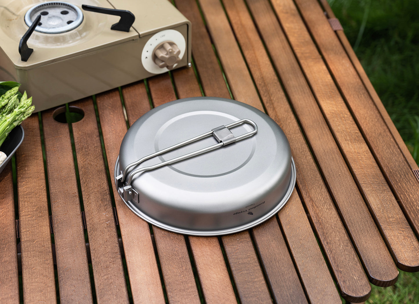 Boundless Voyage Titanium Non-Stick Frying Pan – Ultralight Camping Skillet with Folding Handle