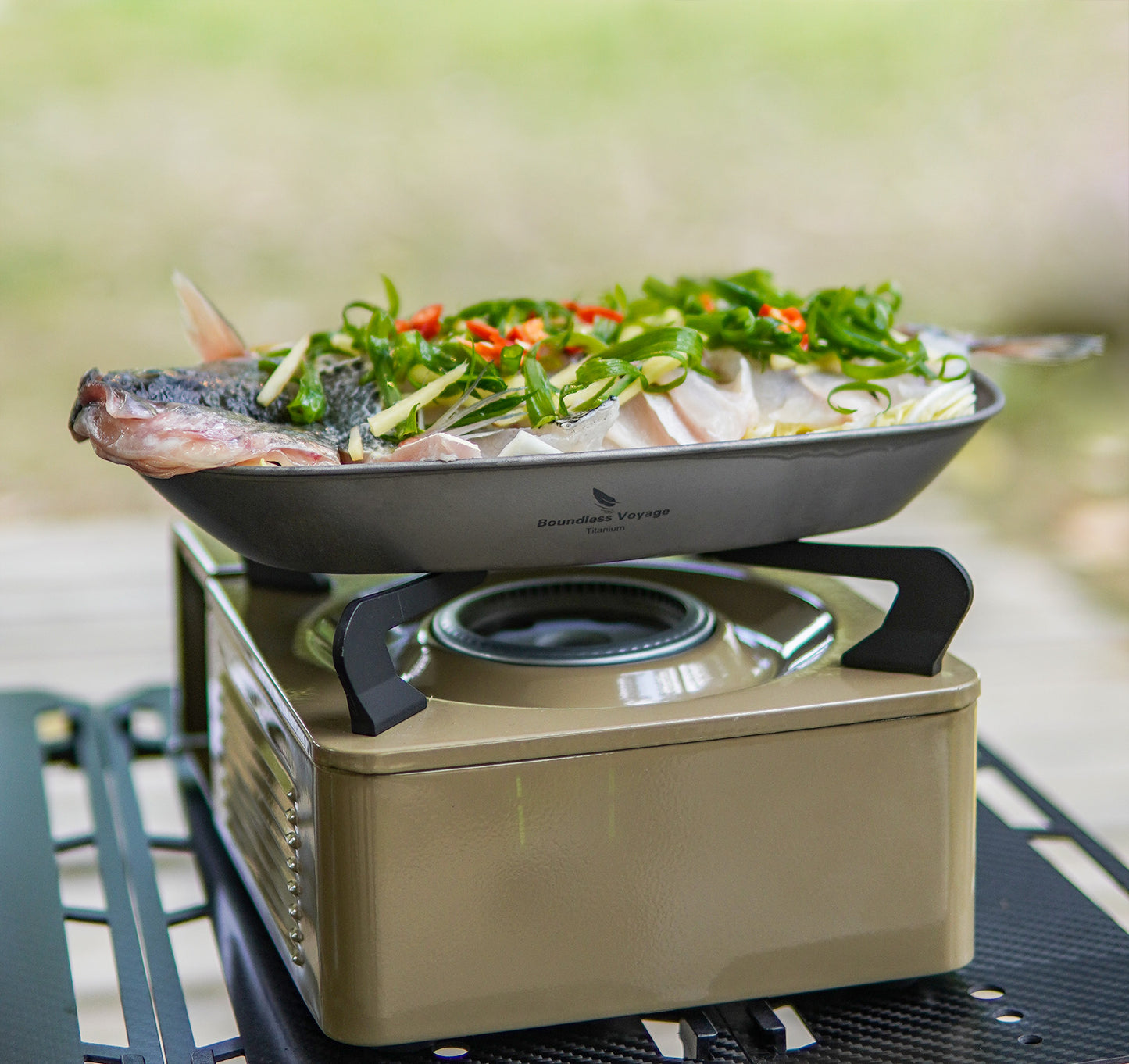 Boundless Voyage Titanium Plate Ultralight Dish with Carry Bag Outdoor Camping Portable Tableware