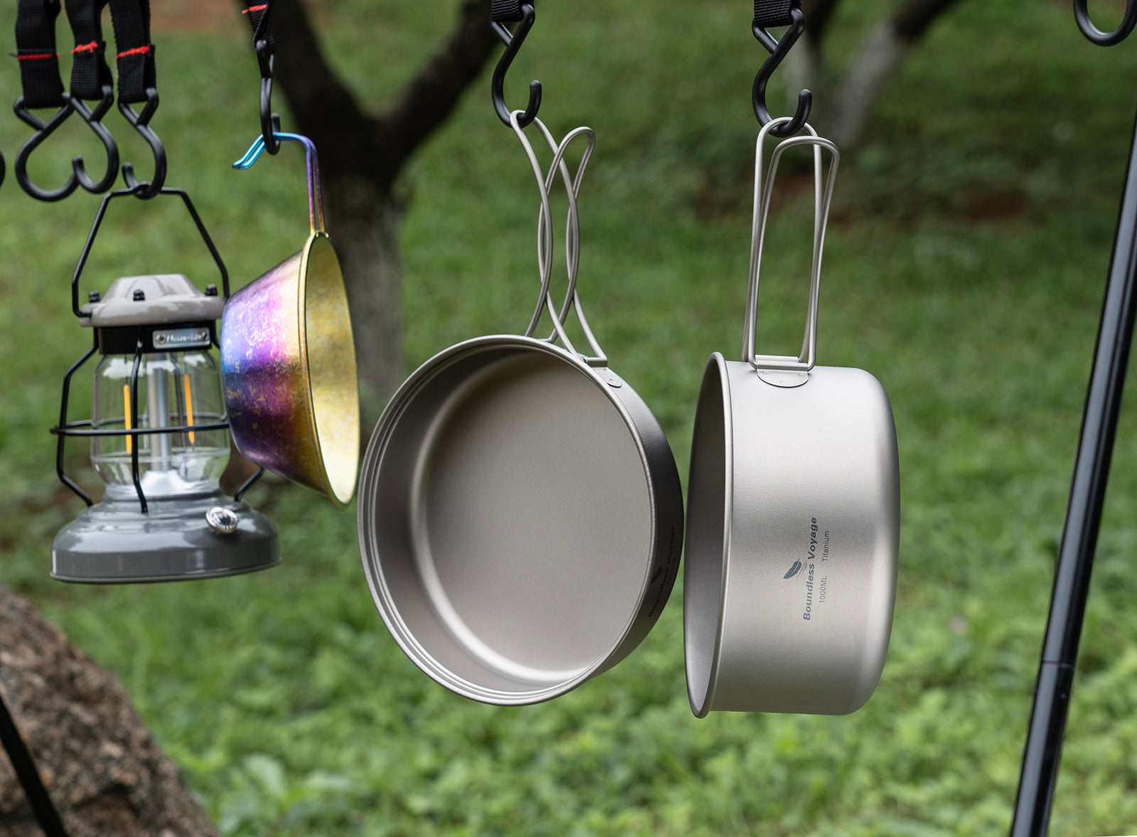 Boundless Voyage TA1 Titanium Pot & Pan Set 500ml + 1000ml with