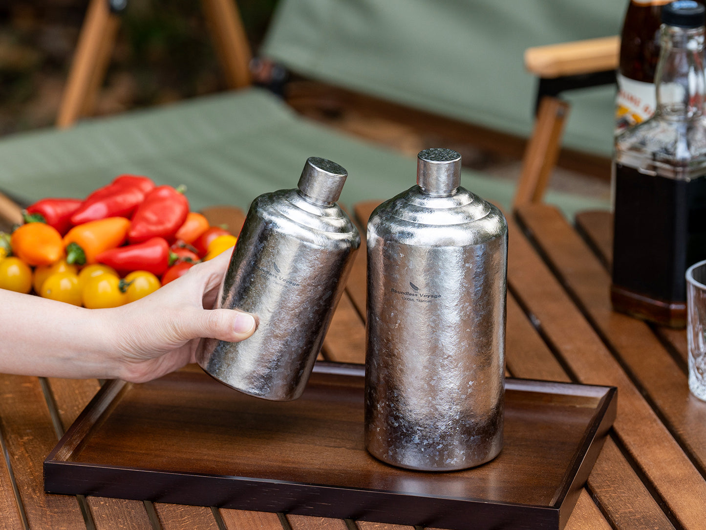 Boundless Voyage 1000ml Pure Titanium Hip Flask | Large Capacity Ultralight Whiskey & Spirit Bottle | Leakproof Coating-Free Healthy Flask for Camping, Hunting & Travel