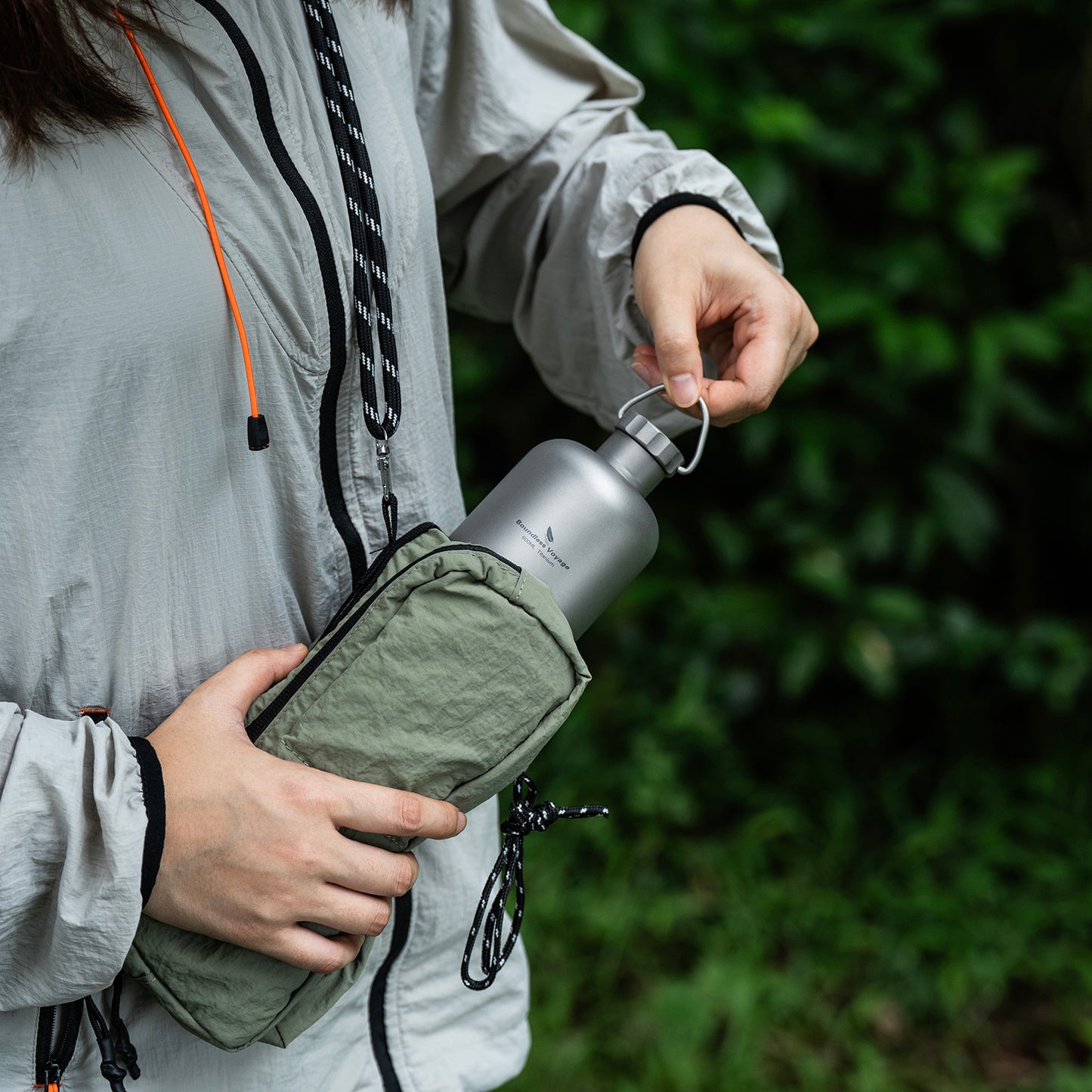 Boundless Voyage Titanium Water Bottle 600ml Ultralight Leak-Proof Lid, Durable & Corrosion Resistant, for Hiking, Camping, Travel & Everyday Use