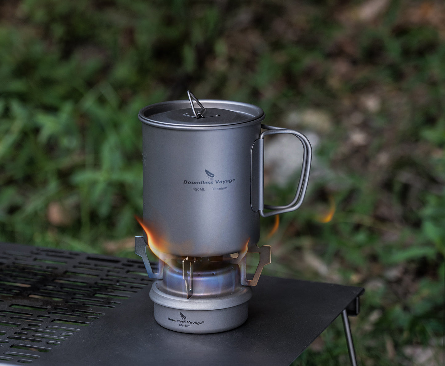 Boundless Voyage Titanium Alcohol Stove For Outdoor Camping Mini Stove Lightweight