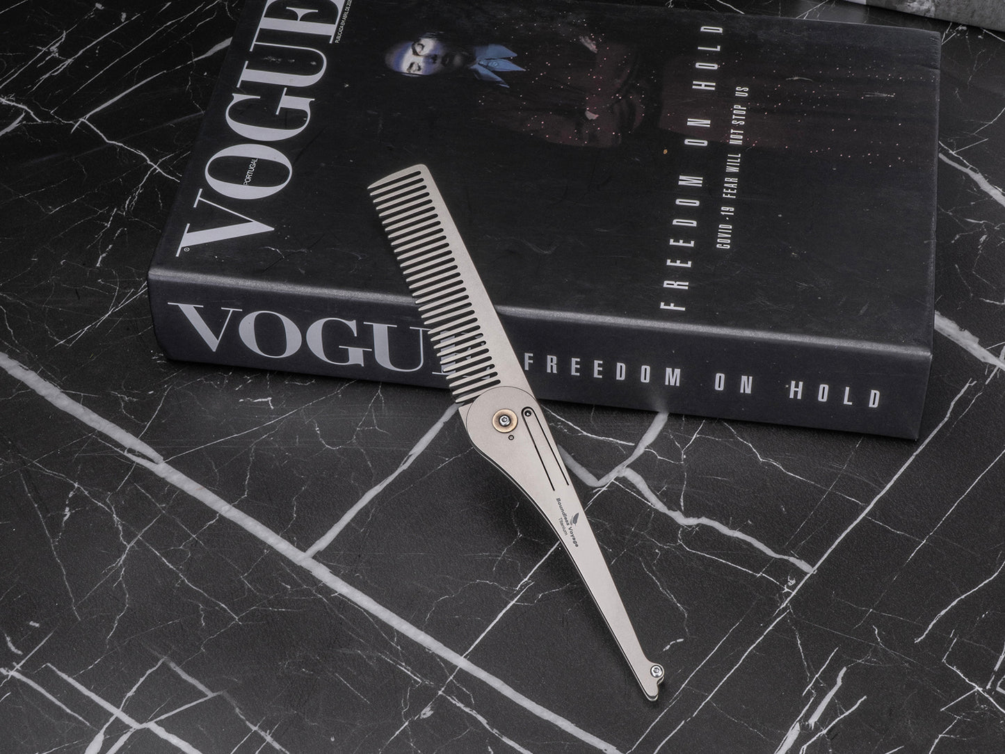 Boundless Voyage Titanium Foldable Comb – Portable EDC Pocket Comb for Travel, Camping & Everyday Grooming