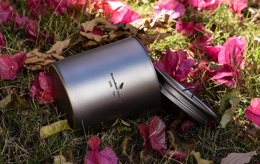 Boundless Voyage 350ml Titanium Double-Walled Cup with Lid | 11.8oz Ultralight Insulated Coffee Mug | Anti-Scalding & Non-Toxic Travel Cup for Camping, Home & Office