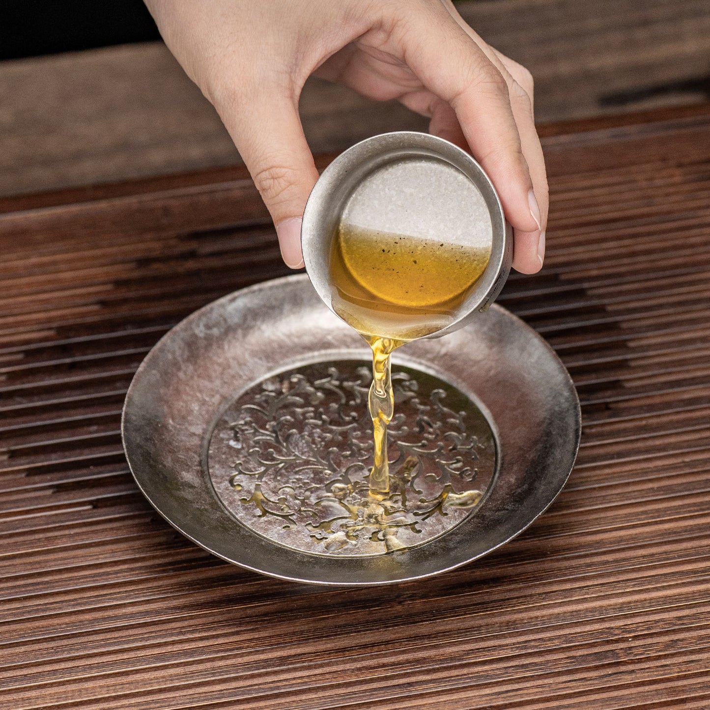 Boundless Voyage Titanium Tea Tray – Detachable Gongfu Tea Drain Tray with Water Storage for Home, Office & Travel