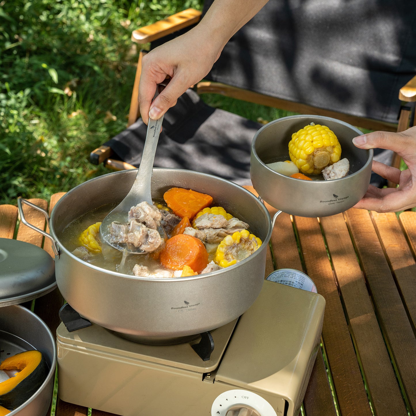 Boundless Voyage 2.2L Titanium Stock Pot with Lid – Ultralight Wide Camping Cooking Pot, TA1 Titanium Outdoor Cookware for Hiking, Picnic & Home Kitchen