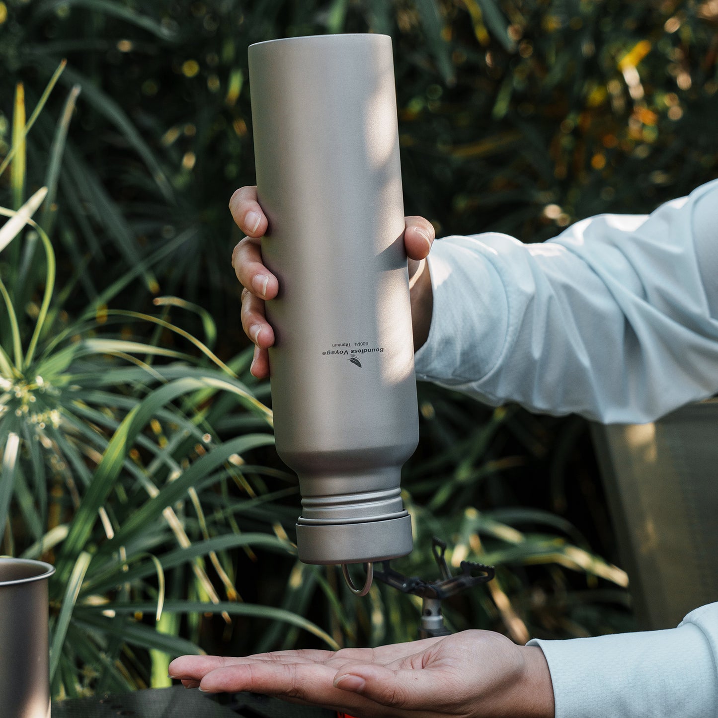 Boundless Voyage 800ml Pure Titanium Water Bottle with Titanium Lid | 27oz Ultralight Plastic-Free Sports Flask | Leakproof & Non-Toxic Metal Canteen for Cycling, Hiking & EDC