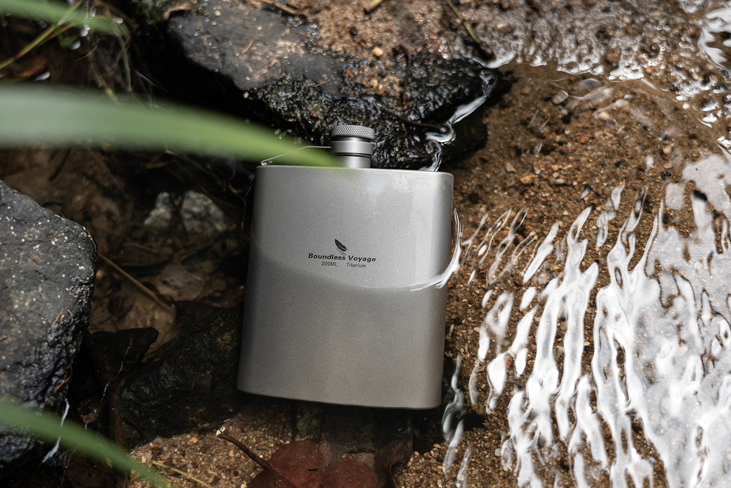Boundless Voyage 7oz Titanium Flask – Ultralight 200ml Pocket Liquor Bottle, Pure TA1 Titanium, Leakproof Travel Hip Flask for Camping, Hiking & Outdoor Adventures