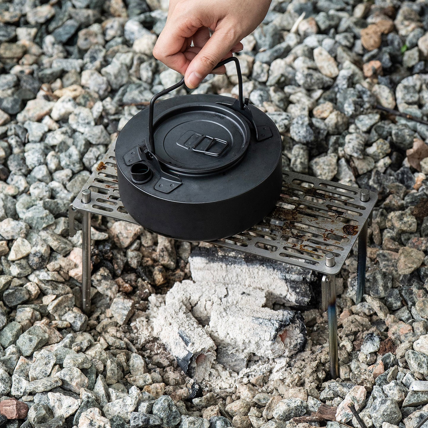 Boundless Voyage Titanium Mini Camping Grill – Ultralight BBQ Grate with Carry Bag for Backpacking, Charcoal Grilling & Outdoor Cooking