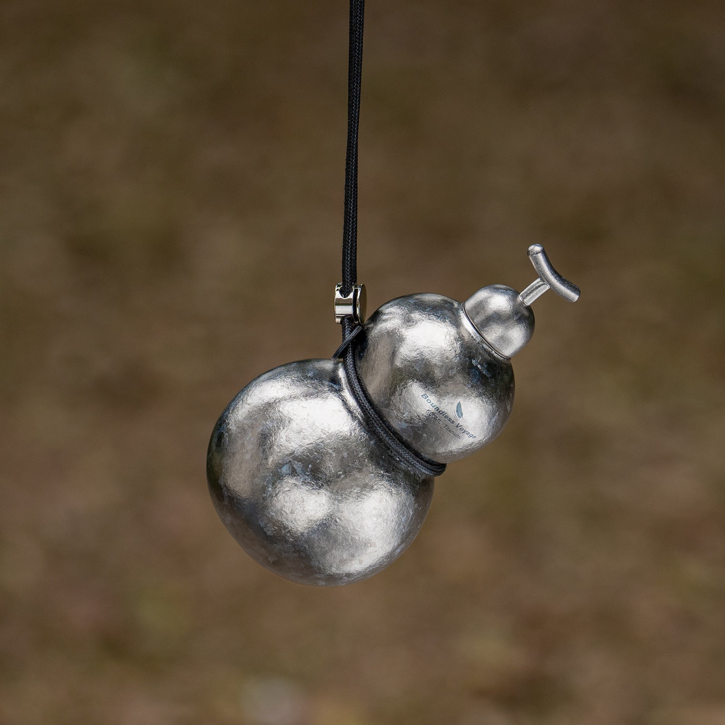 Boundless Voyage Premium Titanium Gourd Flask  | 500ml Crystallized Ice-Texture Canteen | Ultralight & Rustproof Alcohol Drinkware for Hiking & Camping