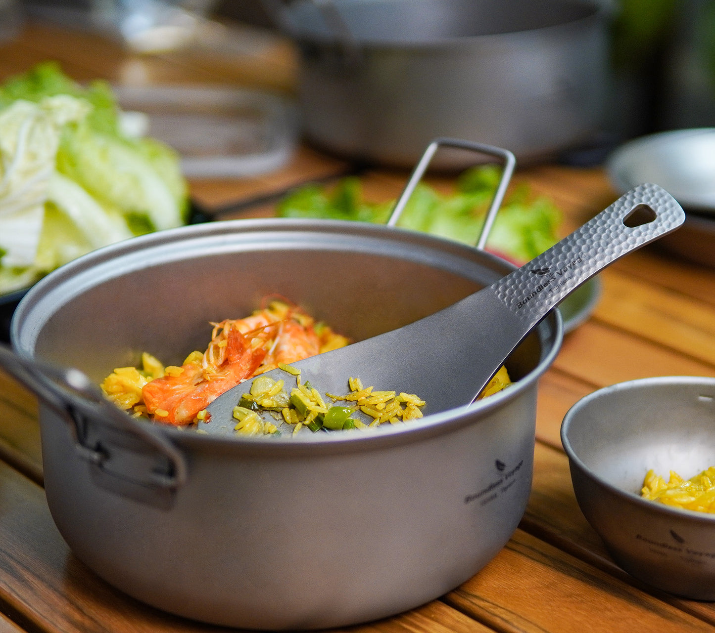Boundless Voyage Titanium Rice Spoon Pure Titanium Thickened Rice Paddle for Camping, Outdoor Cooking & Home Kitchen