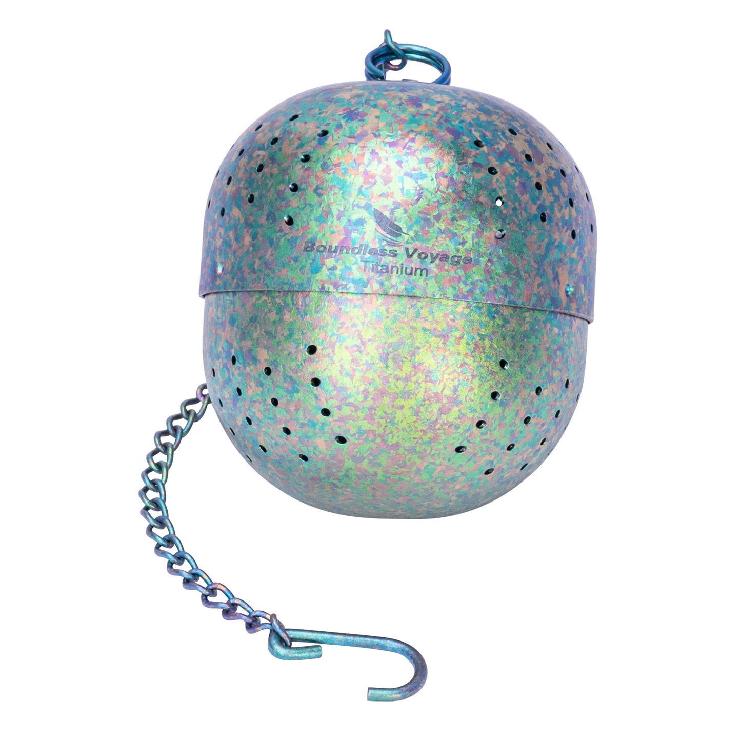 Boundless Voyage Titanium Tea Ball Infuser – Lightweight Loose Leaf Tea Strainer with Extended Chain, Fine Mesh Tea Filter for Mug, Teapot & Spices