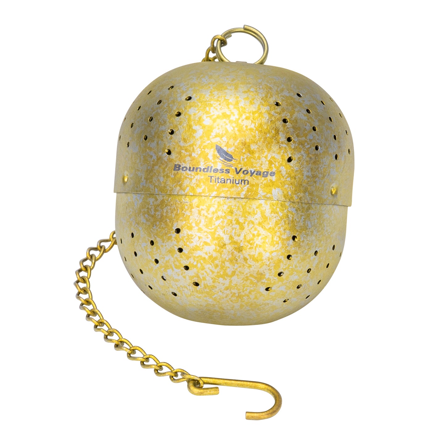 Boundless Voyage Titanium Tea Ball Infuser – Lightweight Loose Leaf Tea Strainer with Extended Chain, Fine Mesh Tea Filter for Mug, Teapot & Spices