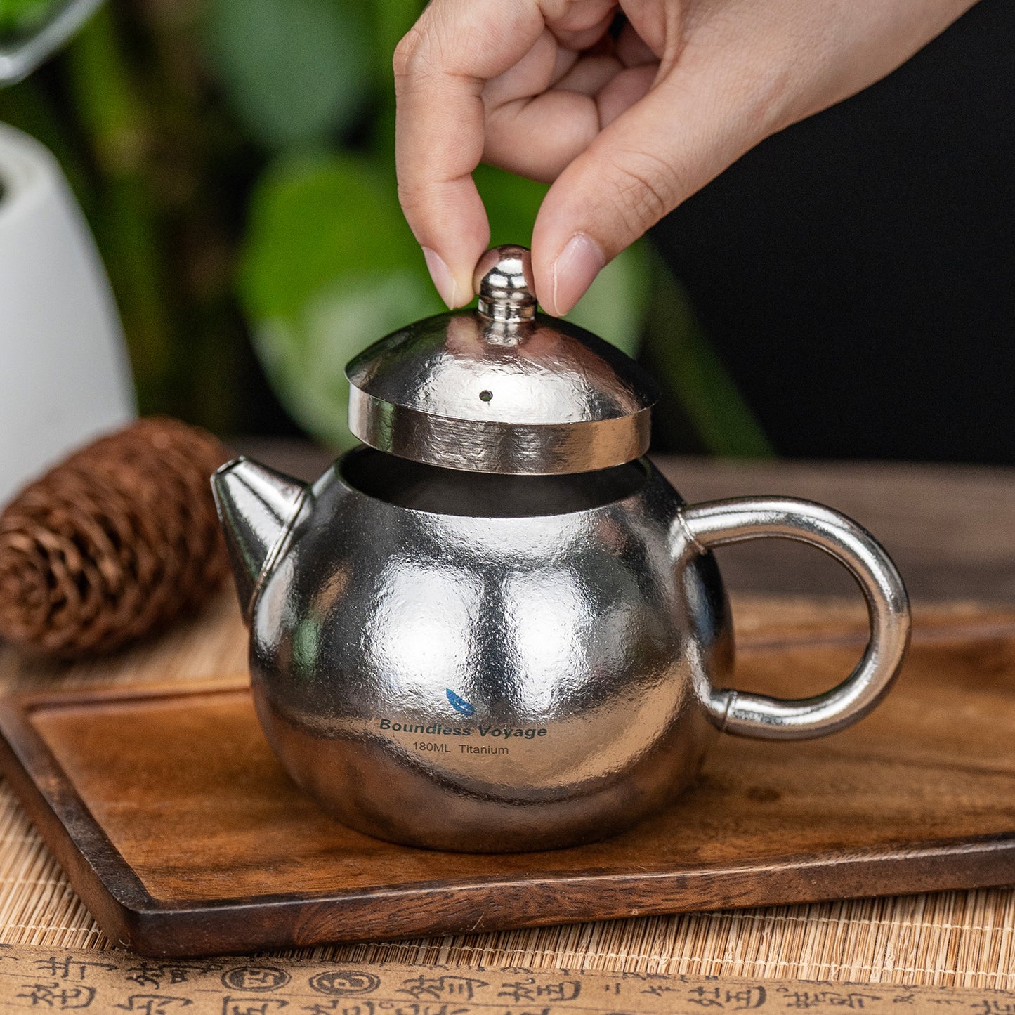 Boundless Voyage Titanium Teapot Set 180ml – Ultralight Tea Set with 3  30ml Cups for Camping, Travel & Home Tea Brewing