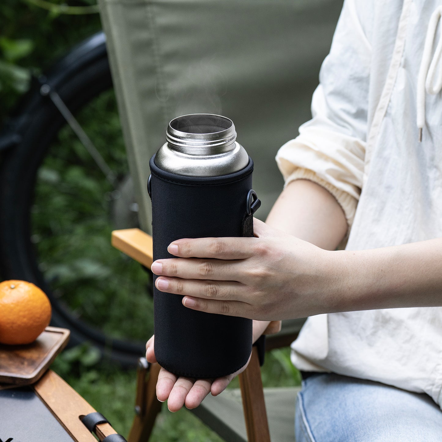 Boundless Voyage 950ml Titanium Water Bottle with Lids – TA1 Ultralight Wide Mouth Canteen for Hiking, Camping & Travel
