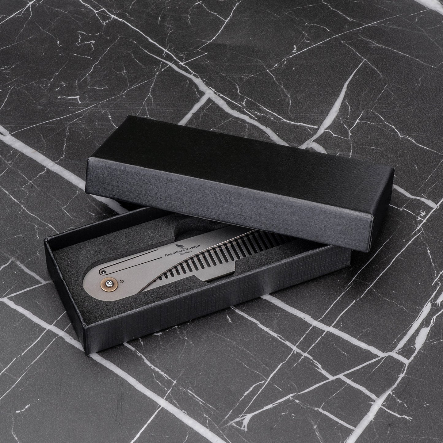 Boundless Voyage Titanium Foldable Comb – Portable EDC Pocket Comb for Travel, Camping & Everyday Grooming