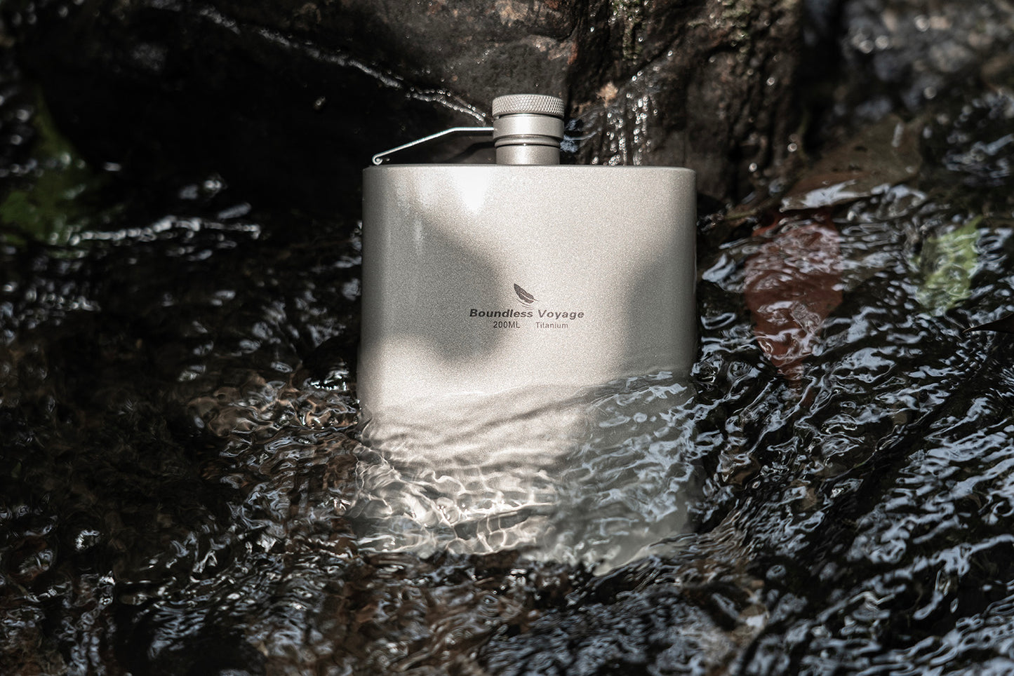 Boundless Voyage 7oz Titanium Flask – Ultralight 200ml Pocket Liquor Bottle, Pure TA1 Titanium, Leakproof Travel Hip Flask for Camping, Hiking & Outdoor Adventures