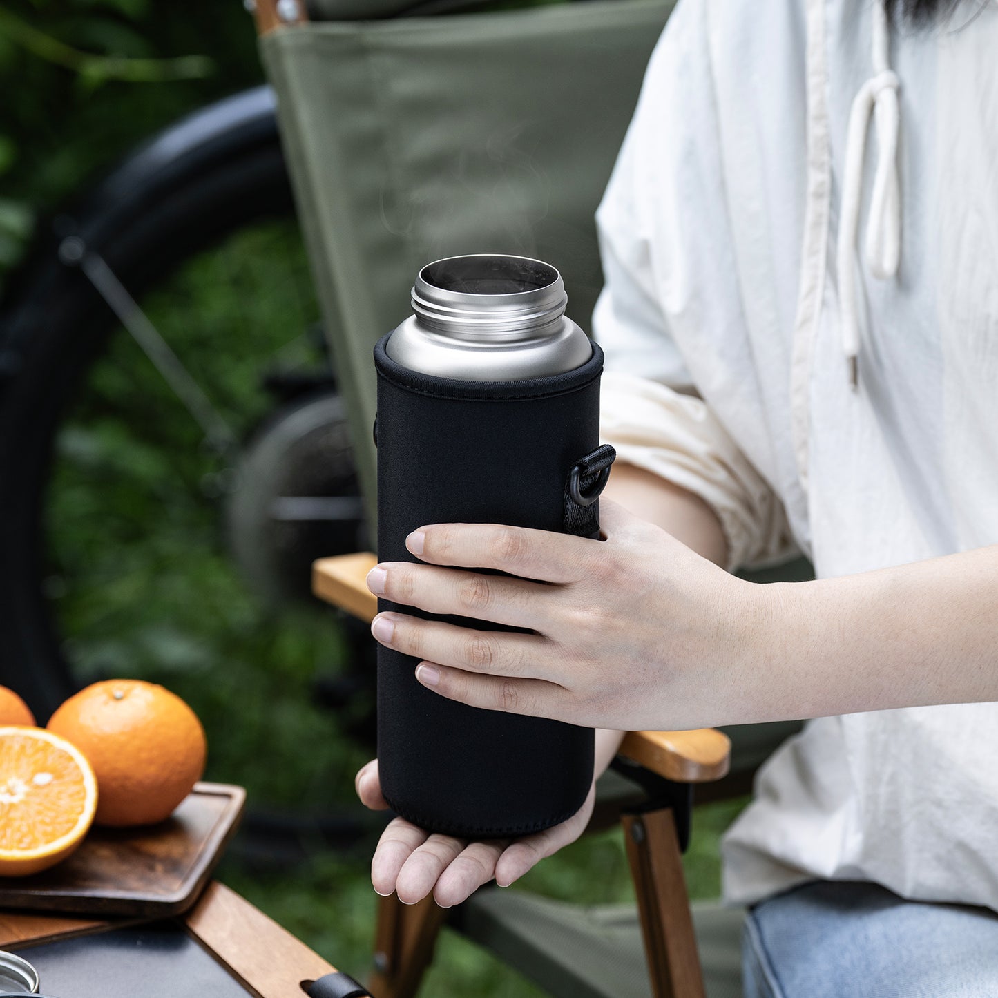 Boundless Voyage 950ml Titanium Water Bottle with Lids – TA1 Ultralight Wide Mouth Canteen for Hiking, Camping & Travel